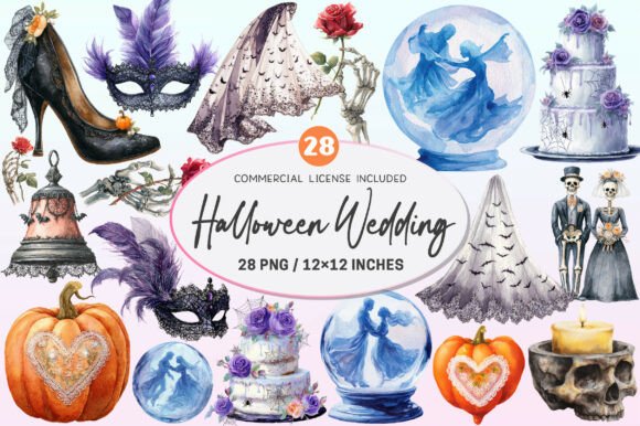 Download Halloween Wedding Invitation Clipart. - Premium Resources