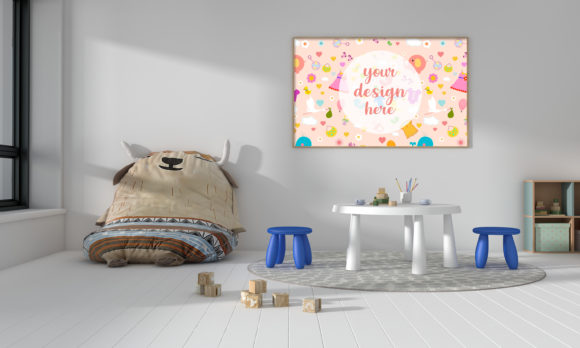 Download Kids Bedroom or Nursery with Empty Frame - Premium Resources