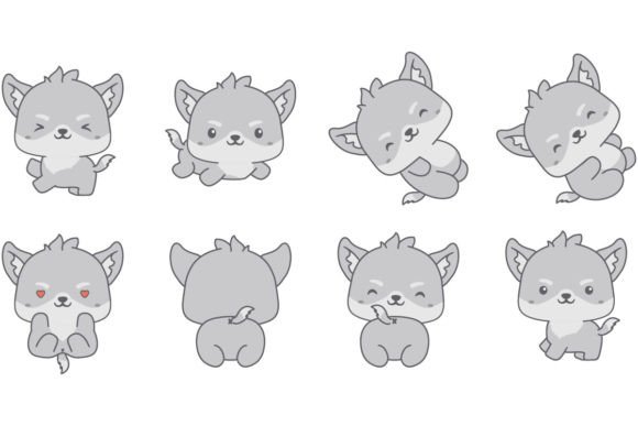 Download Kawaii Wolf Illustration Collection - Collection Collection