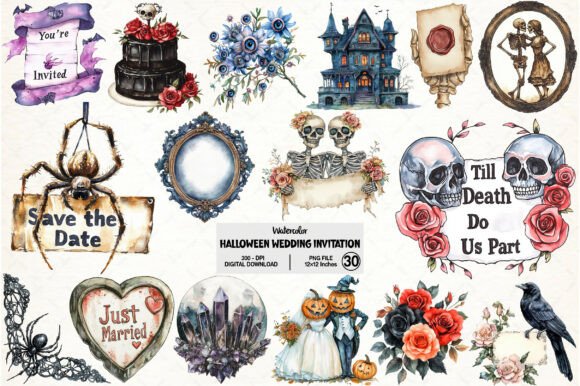 Download Halloween Wedding Invitation Clipart - Premium Resources